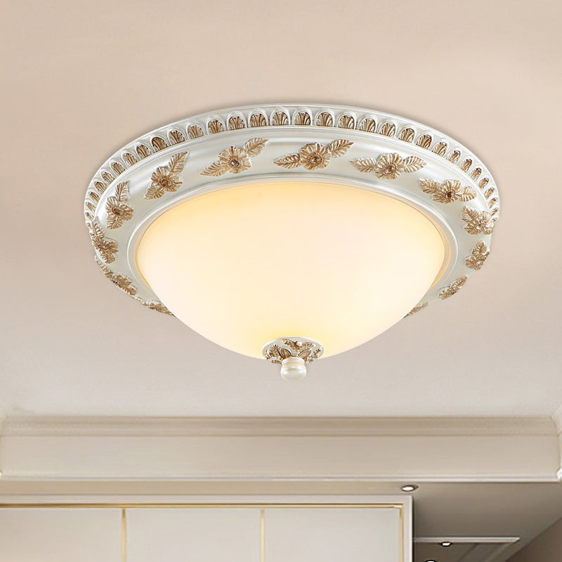 2/3 lampen halve bol inbouwlamp klassiek beige opaline glazen plafondmontagelamp voor keuken, 14"/16"/19,5" W