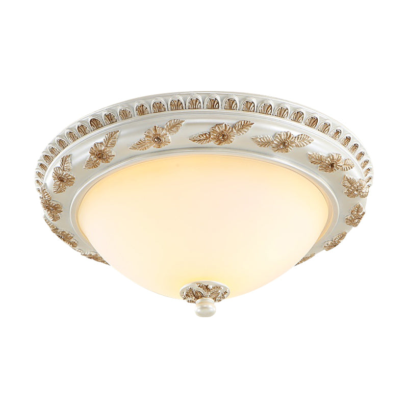 2/3 lampen halve bol inbouwlamp klassiek beige opaline glazen plafondmontagelamp voor keuken, 14"/16"/19,5" W