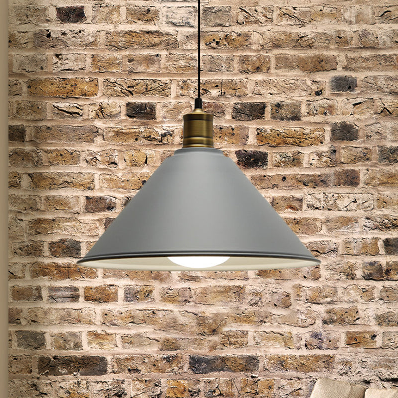 Konische Metalldecke Anhänger Leicht modernistisch 1 Kopf Esszimmer Deckenbestand in Orange und Gelb/Gelb, 12 "/14" Breite