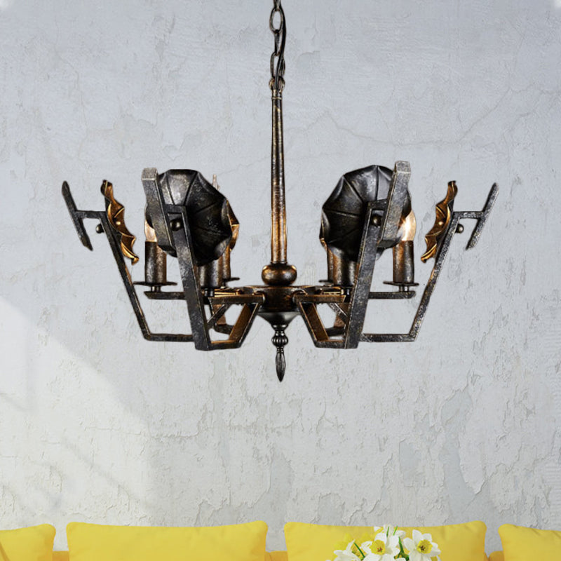 Bougie de salon suspendu 6 lumières 6 lumières de style antique lustre en bronze