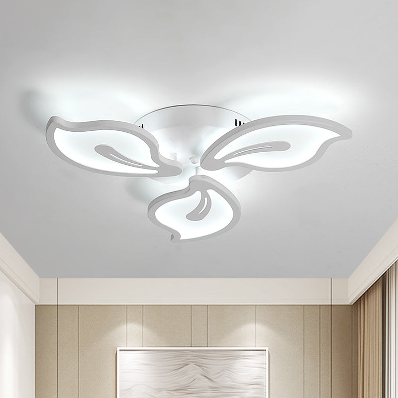Acrylic Bauhinia Leaves Flush Ceiling Light Modernism LED 3/5/9-Light Flush Mount Light Fixture in Warm/White/Natural Light
