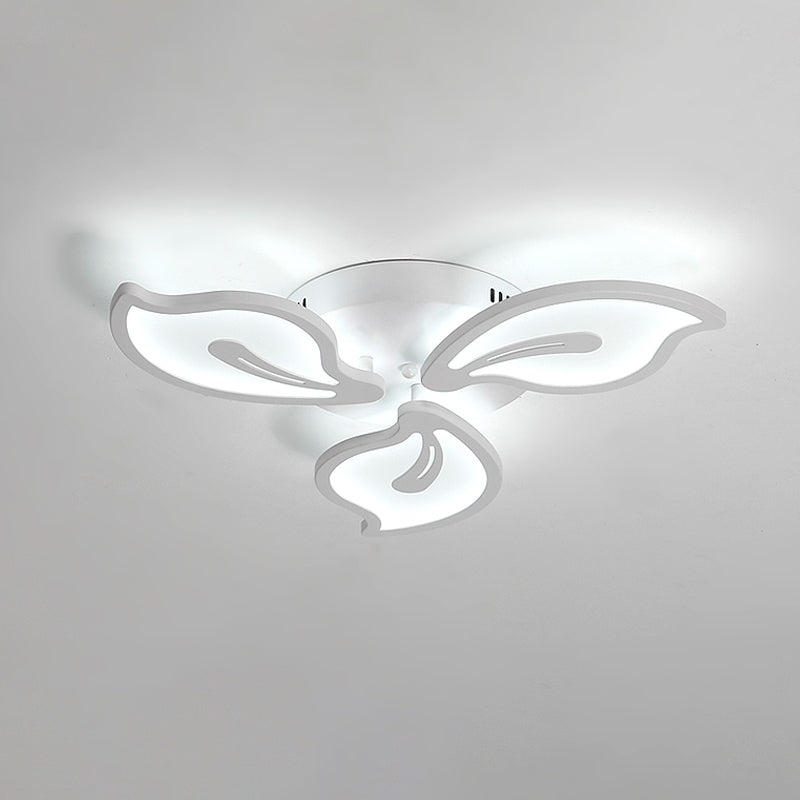 Acrylic Bauhinia Leaves Flush Ceiling Light Modernism LED 3/5/9-Light Flush Mount Light Fixture in Warm/White/Natural Light