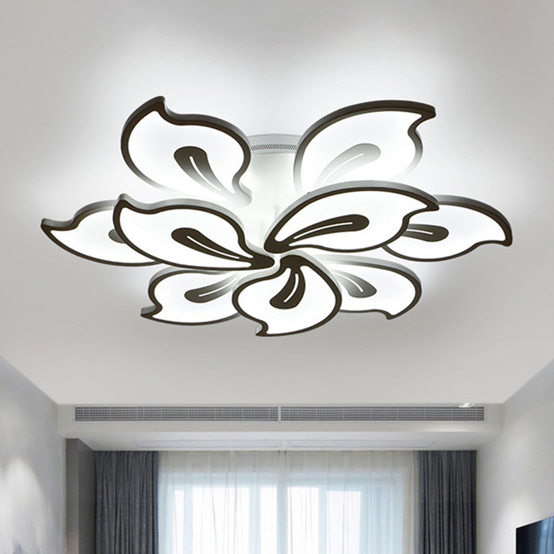 Acrylic Bauhinia Leaves Flush Ceiling Light Modernism LED 3/5/9-Light Flush Mount Light Fixture in Warm/White/Natural Light