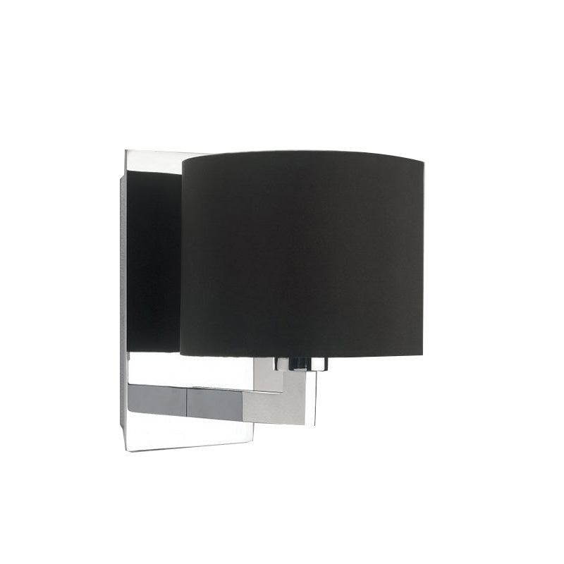 Drum Wall Mount Lighting Modernism Fabric 1 Light Wall Sconce Lighting in Black/White
