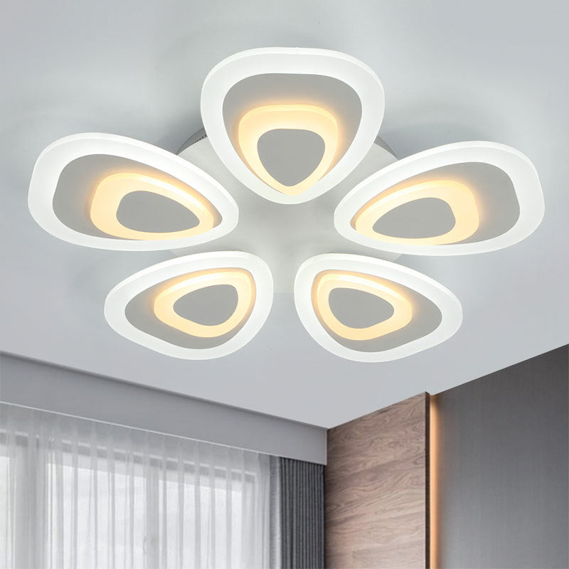 Funzione illuminazione del soffitto acrilico di coda di pavone moderna luci 3/5/9 luci a LED LAMPAGGIO DI MONTRO DI FLUSTO BIANCO in luce calda/bianca/naturale