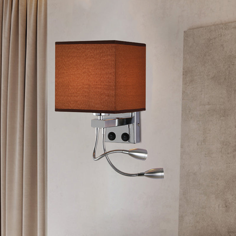 Luce di funce murale bianco/nero/nero/beige tessuto modernismo 1 luce da parete leggera