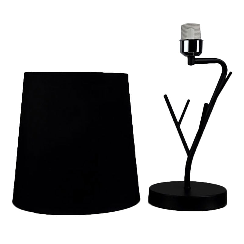 Compito conico contemporaneo Fabric di luce 1 Luce Luce Luce in bianco/nero con base di ramo
