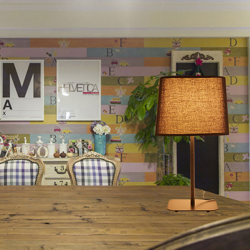 Geometrische LED-leeslamp Modernisme Stoffen taakverlichting in zwart/beige voor nachtkastje