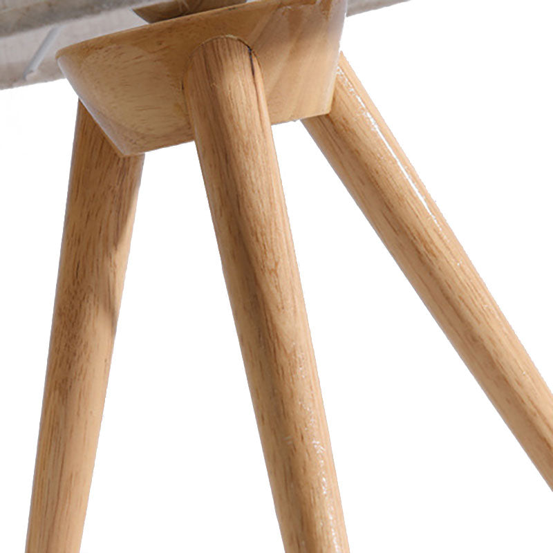 Lampe de lecture à LED en tissu d'éclairage de tâche de cylindre contemporain avec trépied en bois