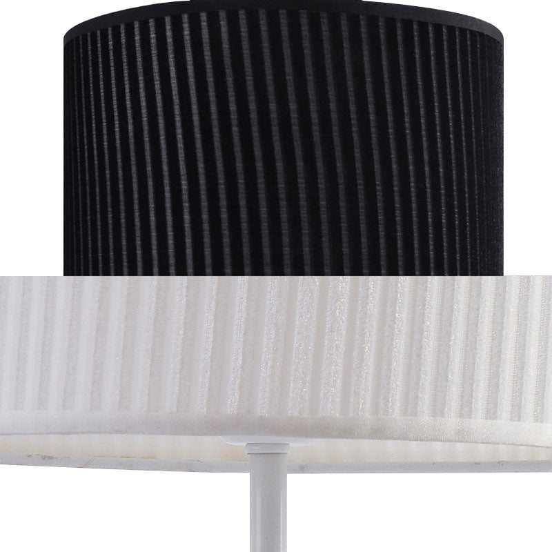 Wit/zwarte single single drum studielamp modernisme stof led leeslicht voor slaapkamer