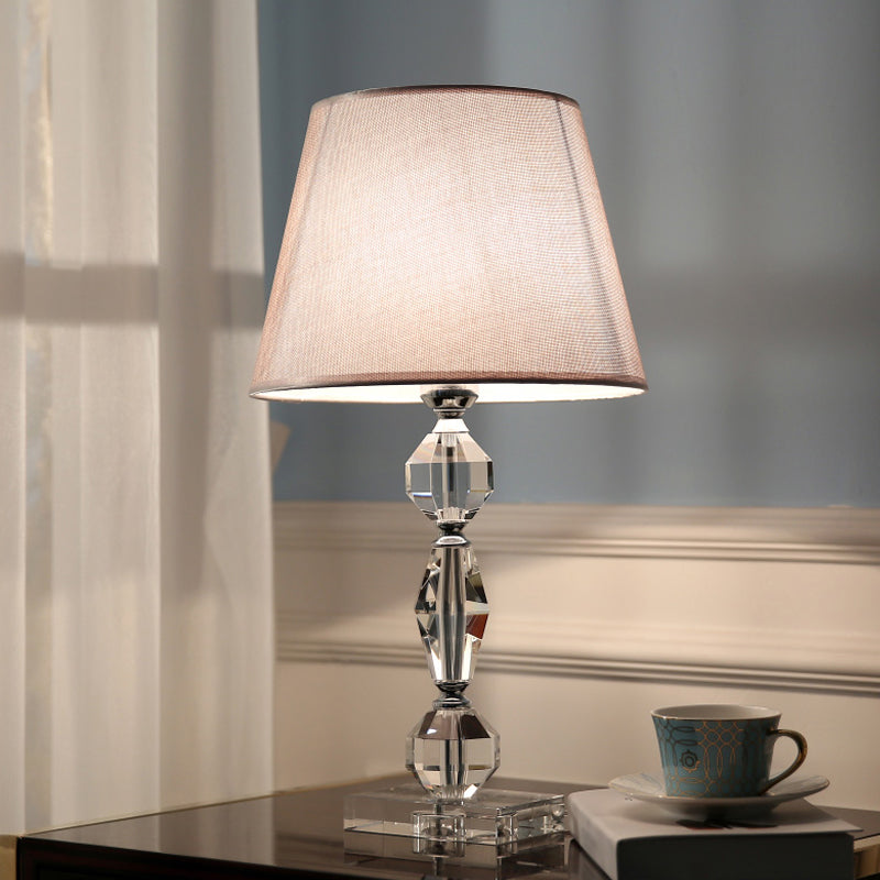 1 hoofd gefacetteerde ballen tafellicht modern heldere kristallen nachtkastje lamp met vat stof schaduw