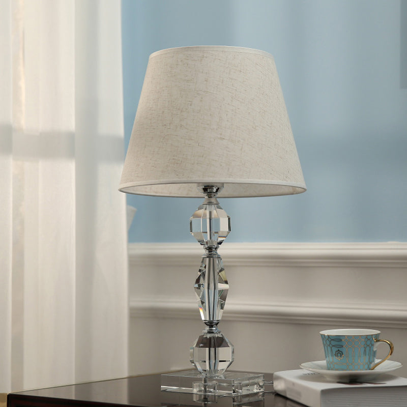 1 hoofd gefacetteerde ballen tafellicht modern heldere kristallen nachtkastje lamp met vat stof schaduw