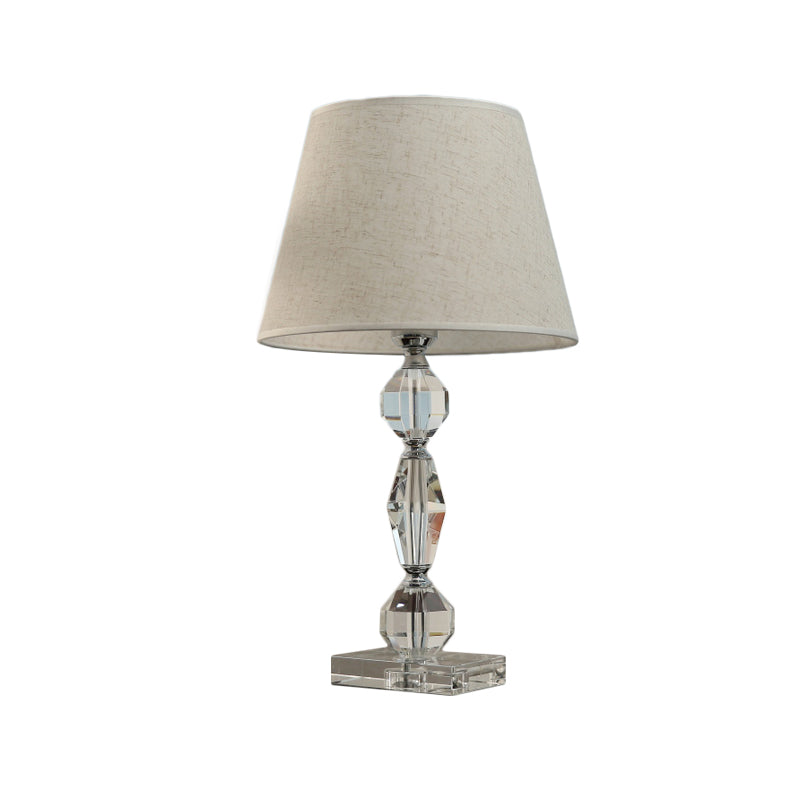 1 hoofd gefacetteerde ballen tafellicht modern heldere kristallen nachtkastje lamp met vat stof schaduw