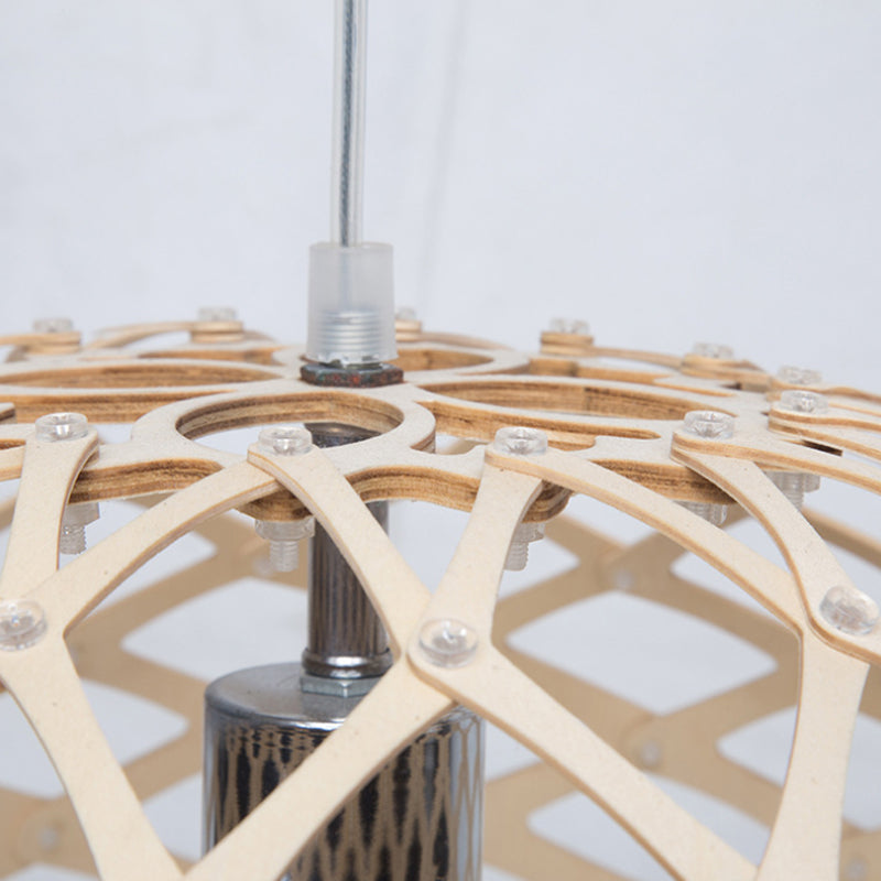 Orbe sombra caída luz vintage madera de madera de una luz liverna colgante en blanco