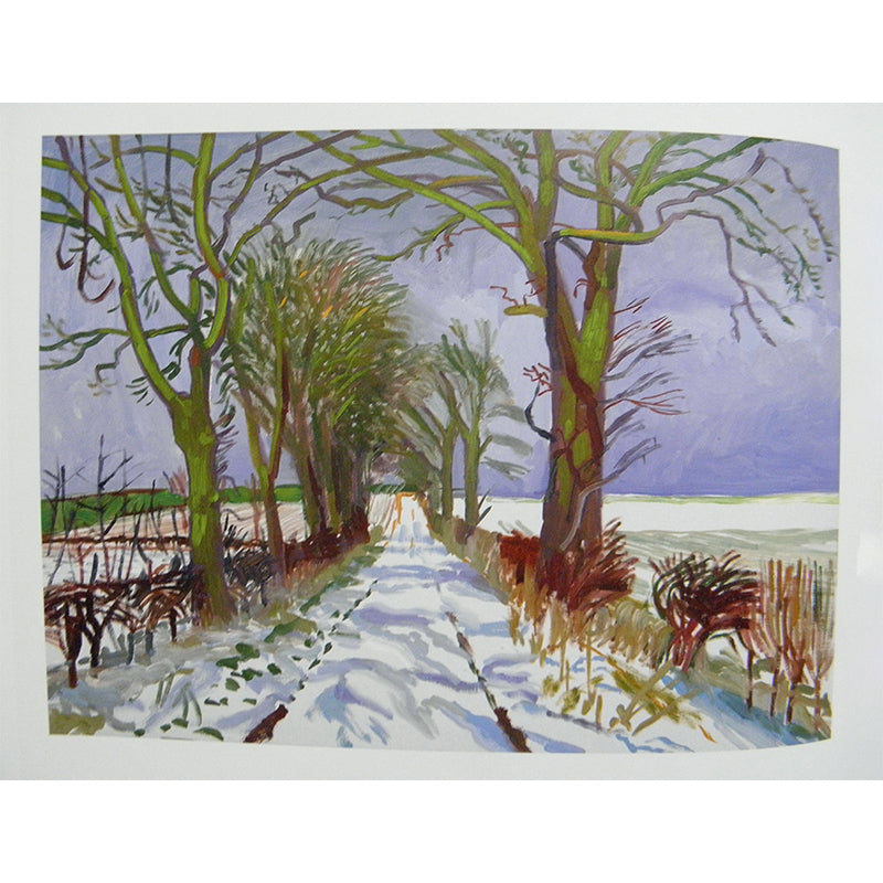Snowy Country Road Art Murals Nordic Moisture Resistant Living Room Wall Decor, Custom Size