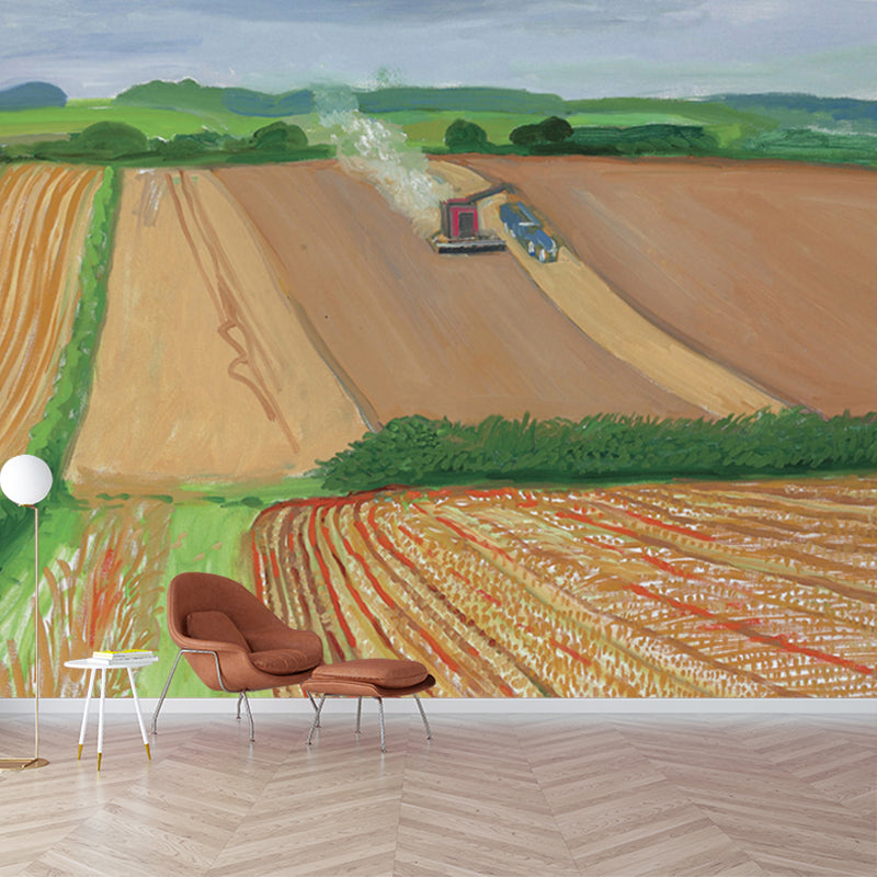 Waterproof Farm Field Painting Murals Customized Artistic Wall Decor for Living Room