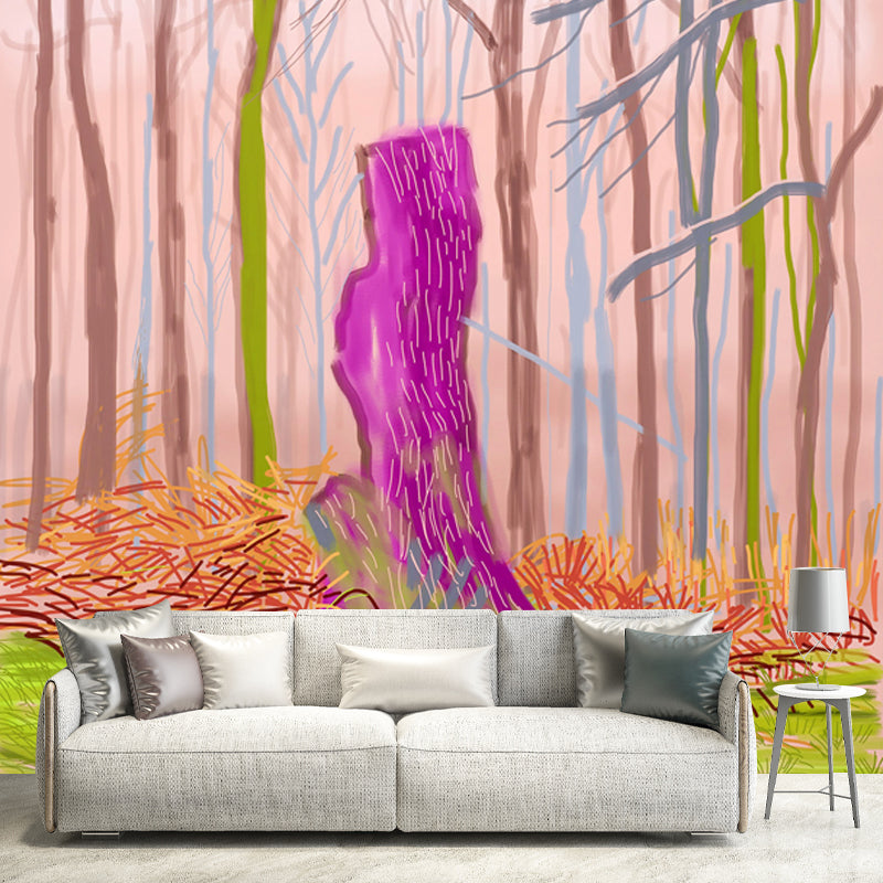 Bare Trees Wall Paper Murals Pop Art Washable Living Room Wall Covering, Made to Measure