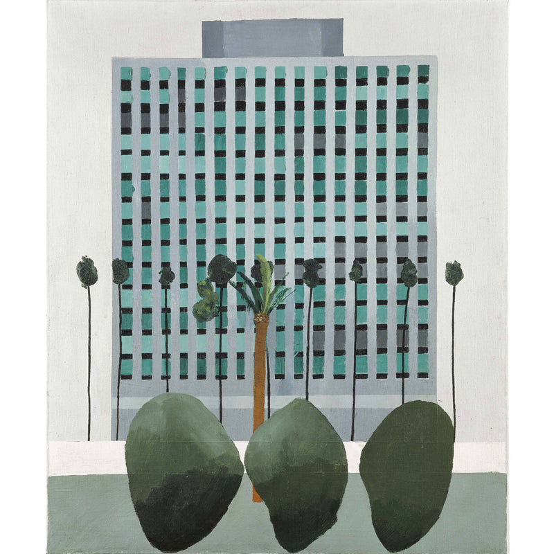 Office Building Wall Covering Murals Modern Art Non-Woven Wall Decor in Blue-Green