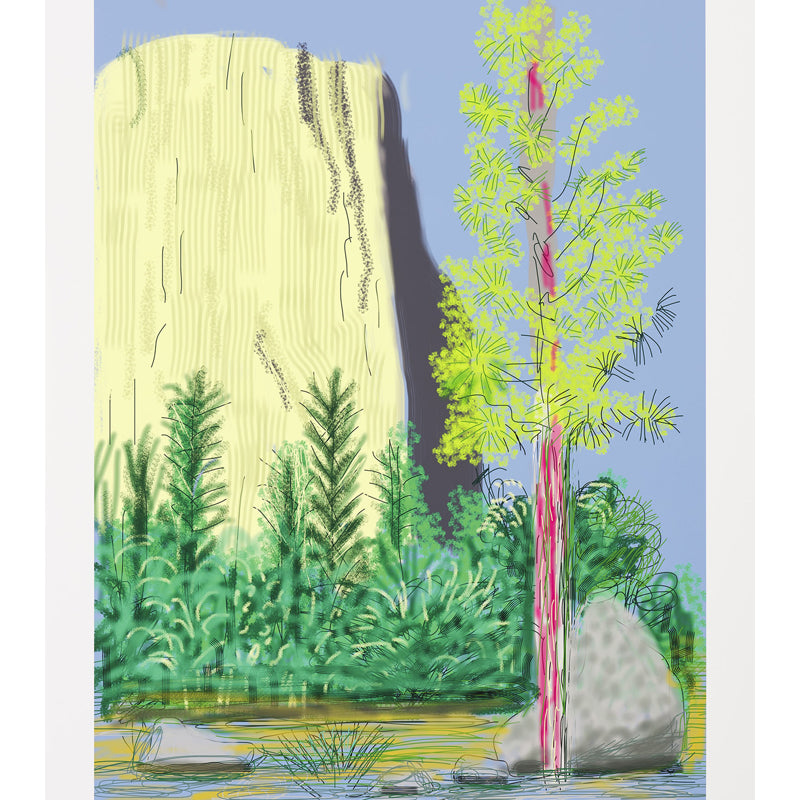 Pop Art Yosemite Suite Murals Yellow-Green Scenery Painting Wall Decor for Bedroom