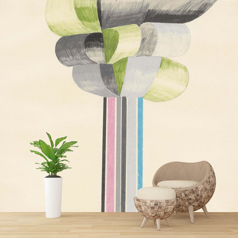 Illustration Ribbon Wall Murals Custom Size Wall Art for Living Room, Made to Measure