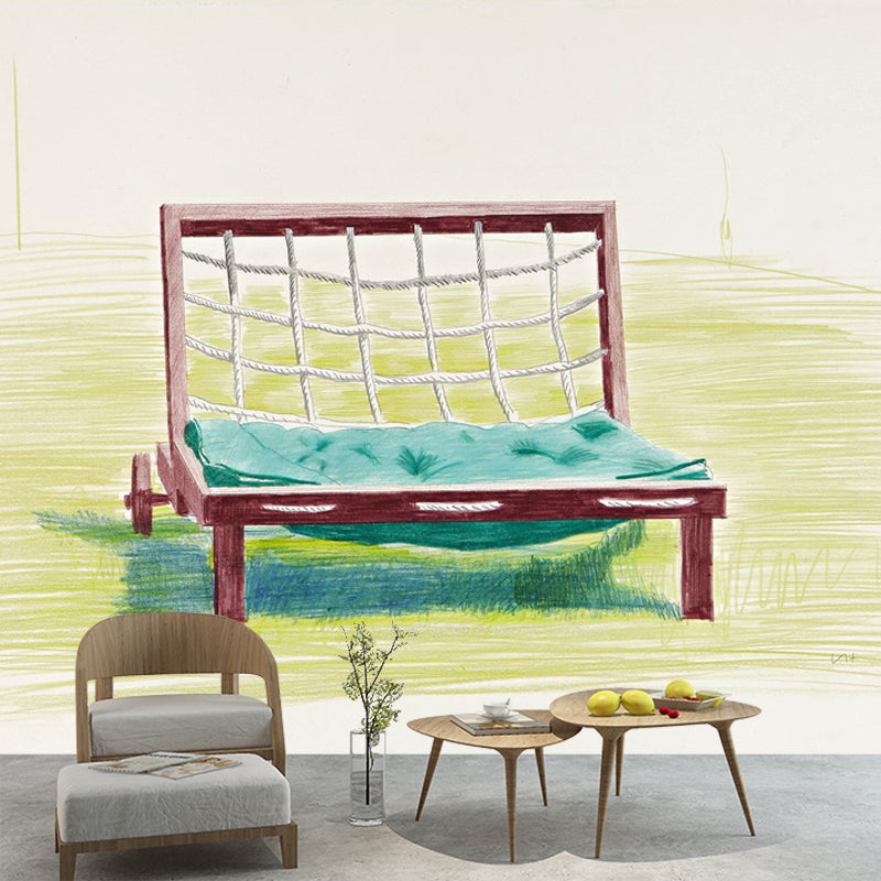 Cozy Lounge Chair Painting Murals for Living Room Hockney Artworks Wall Decor, Custom Print