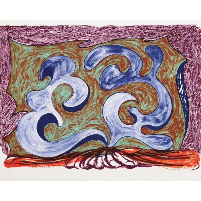 Hockney Rampant Painting Murals in Purple-Blue Modern Art Wall Decoration for Home