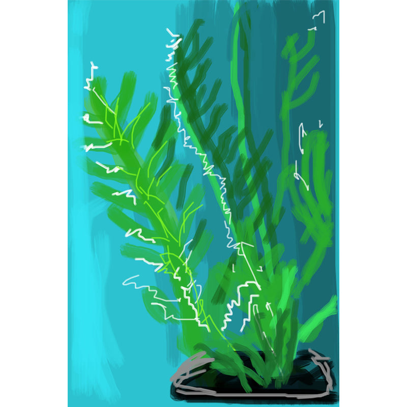 Blue-Green Potted Plant Murals Wallpaper Waterproof Modern Art Bedroom Wall Decoration