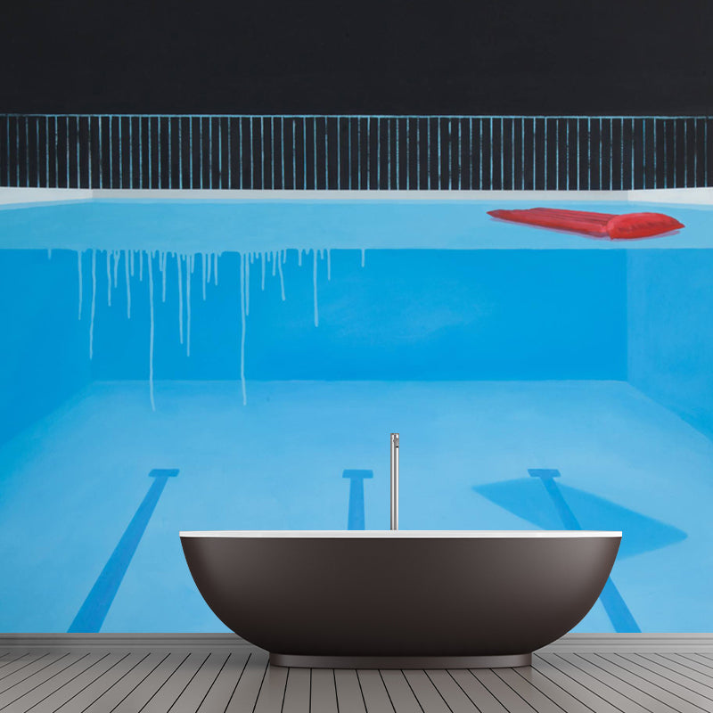 Smooth Moisture Resistant Mural Modern Under Water Painting Wall Art in Black-Blue