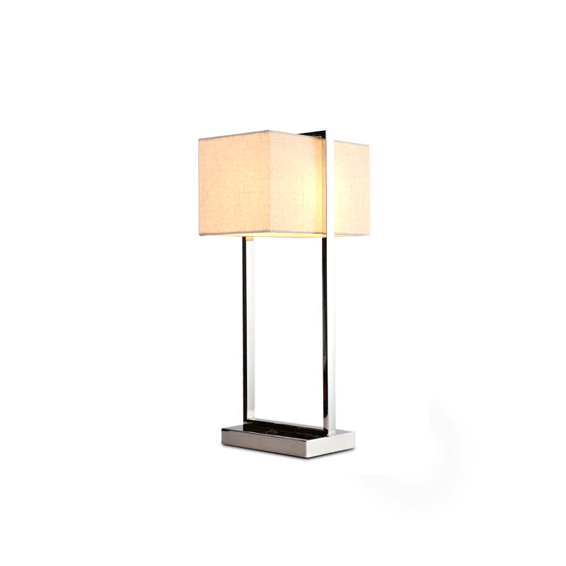 LED Rectangular Reading Book Light Modernism Fabric Task Lighting in Beige for Bedroom
