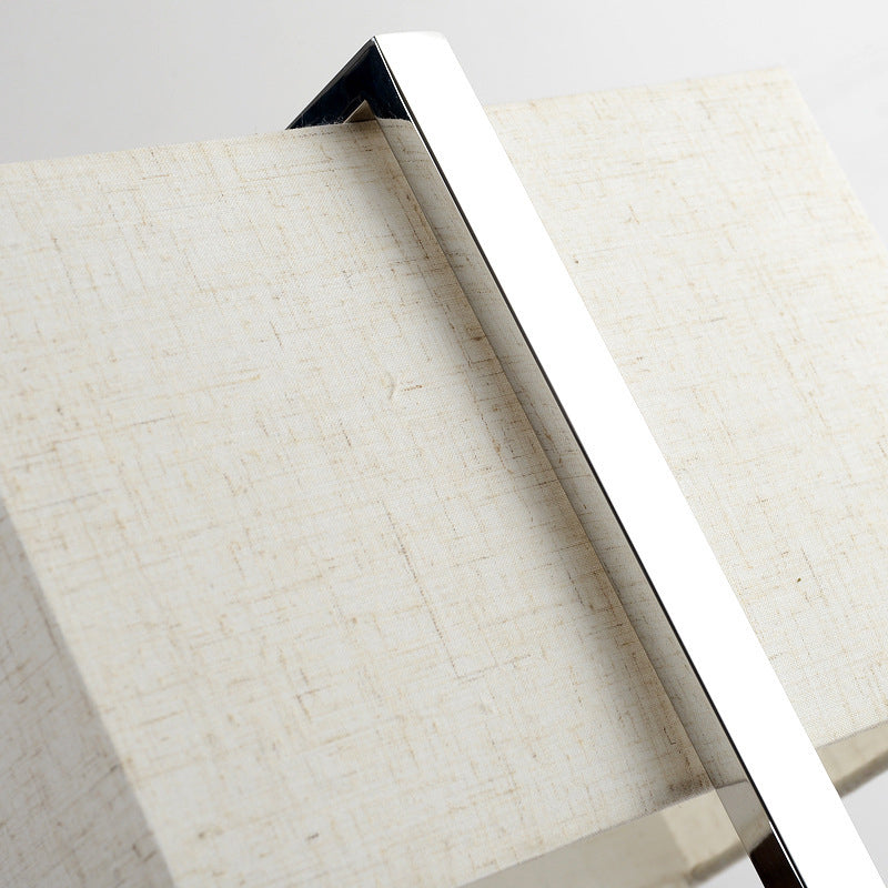 LED Rectangular Reading Book Light Modernism Fabric Task Lighting in Beige for Bedroom