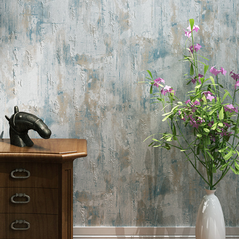 Cement Look Wallpaper in Pastel Color Steampunk Wall Covering for Living Room, Unpasted