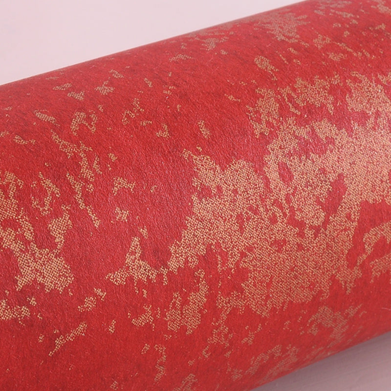 Simplicity Mottle Wallpaper Roll Non-Woven Waterproof Red Wall Covering for Bedroom