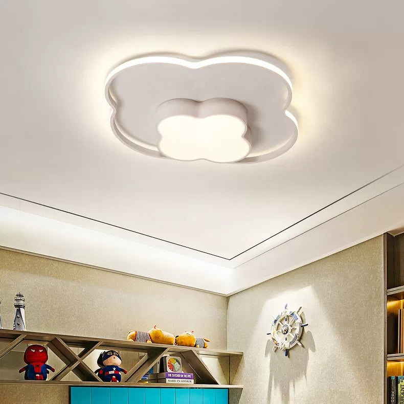 Nursing Room Cloud Ceiling Light Acrylic Modern White Finish Flush Mount Light