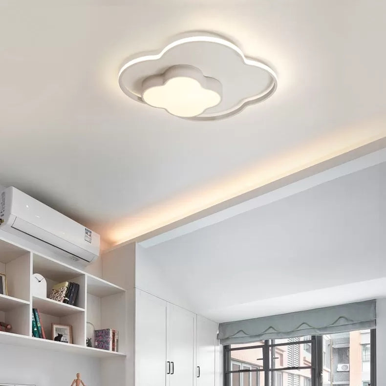 Salle de soins infirmiers Cloud Ceiling Light Acrylique Modern White Fin Flush Mount Light