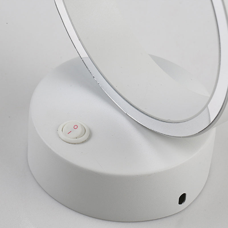 Minimalism Ring Wall Sconce Fixture Aluminum Warm/White Light LED Living Room Wall Lamp with Round/Rectangle Backplate in Black/White