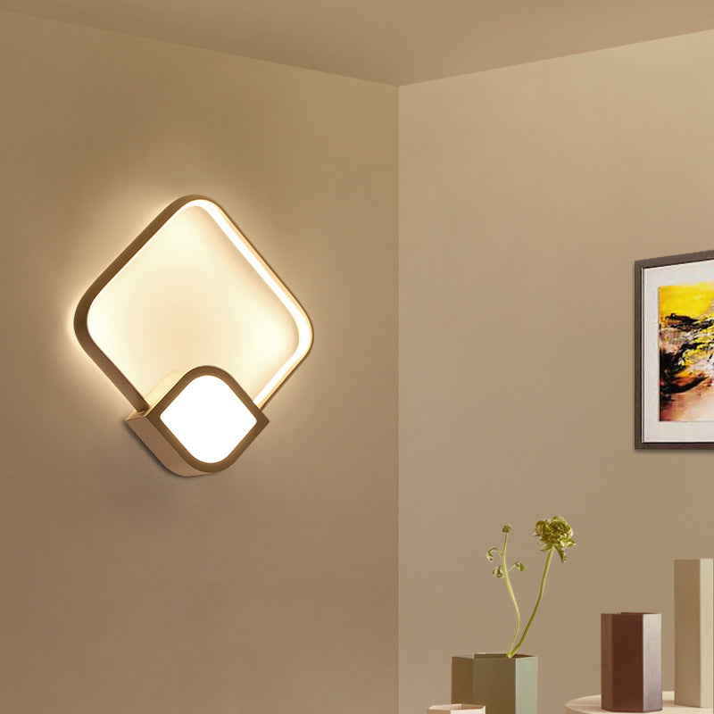 2-vierkante sconce licht eigentijdse acryl-led witte wandverlichting voor woonkamer voor woonkamer