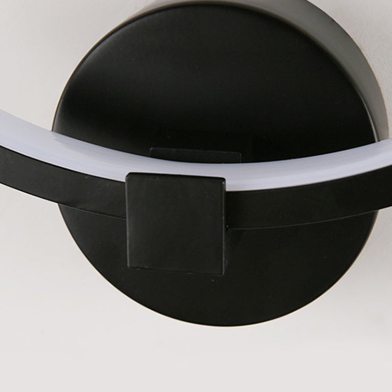 Lámpara de pared de anillo acrílico lámpara de pared LED minimalista lámpara en blanco/negro con sombra de montaña