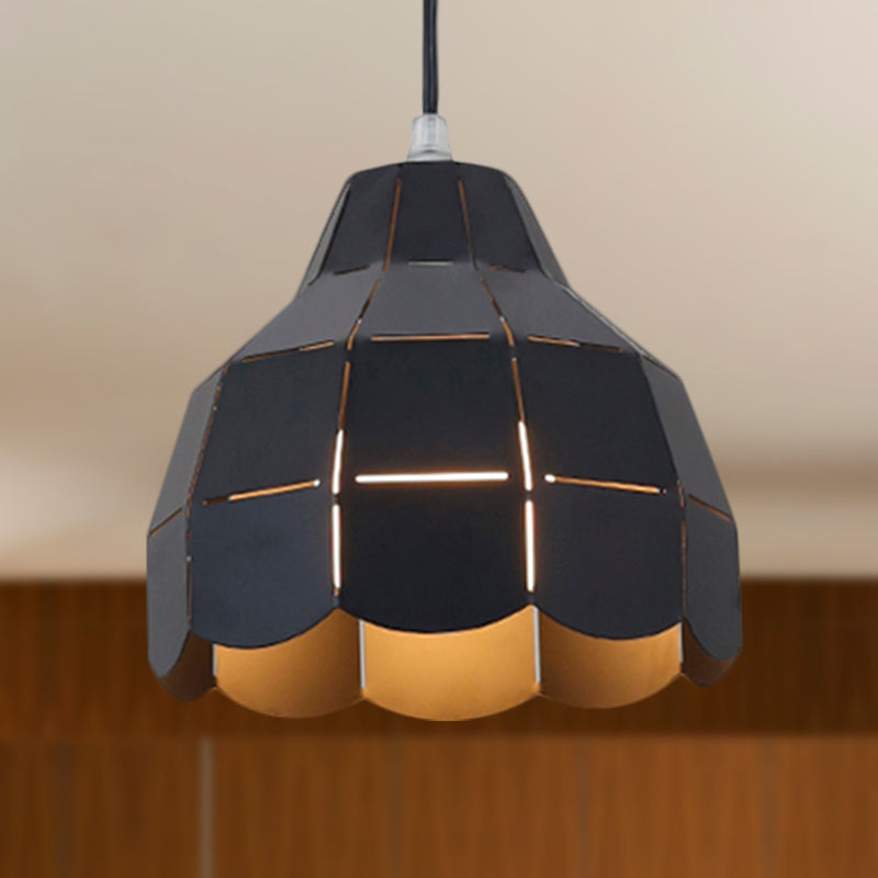 Black/Gray/White/Yellow/Blue Folded Pendant Light Modern Nordic Metal 1 Light Dining Room Hanging Lamp
