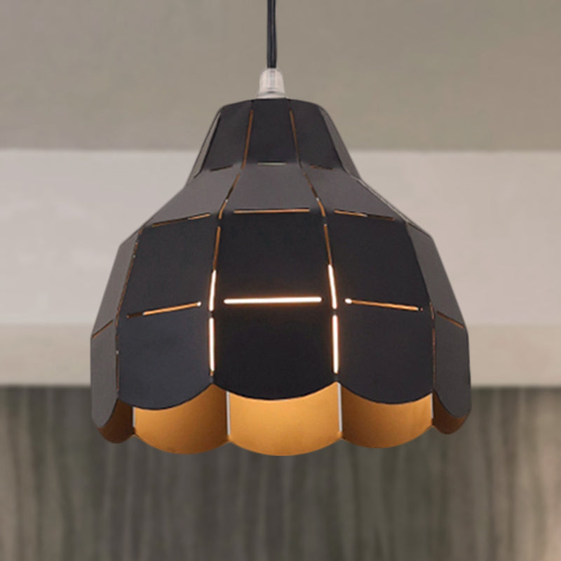 Black/Gray/White/Yellow/Blue Folded Pendant Light Modern Nordic Metal 1 Light Dining Room Hanging Lamp