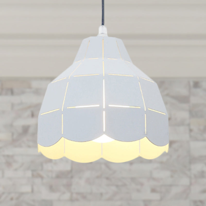Black/Gray/White/Yellow/Blue Folded Pendant Light Modern Nordic Metal 1 Light Dining Room Hanging Lamp