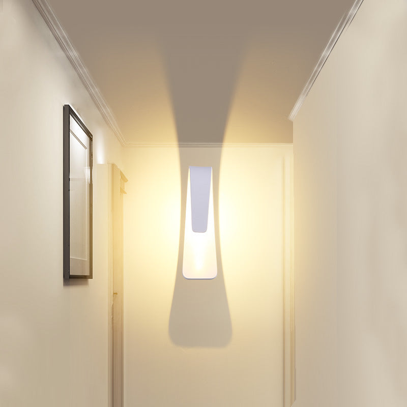 Aluminium boog wandlamp armatuur eenvoudige stijl warm/wit licht LED witte sconce verlichting voor woonkamer
