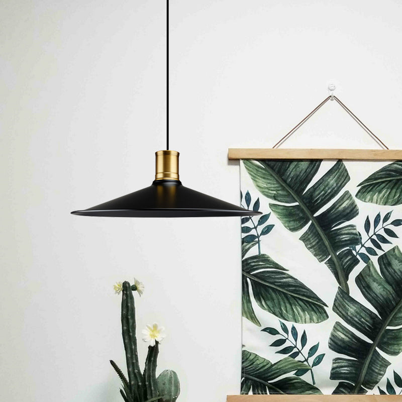 Metallic Black Finish Anhänger Beleuchtung Conic 1 Leichte industrielle Vintage -Suspension Licht für Schlafzimmer, 8,5 "/10,5" Breite