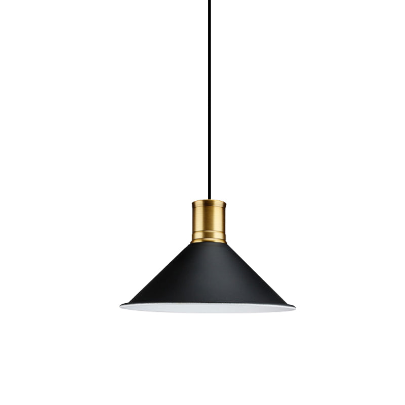 Metallic Black Finish Anhänger Beleuchtung Conic 1 Leichte industrielle Vintage -Suspension Licht für Schlafzimmer, 8,5 "/10,5" Breite