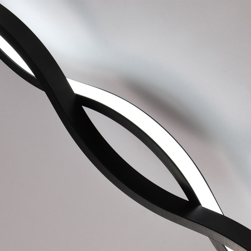 Acrylic Intertwined LED Wall Sconce Simplicity 1 Light Black/White Sconce Lighting in Warm/White Light