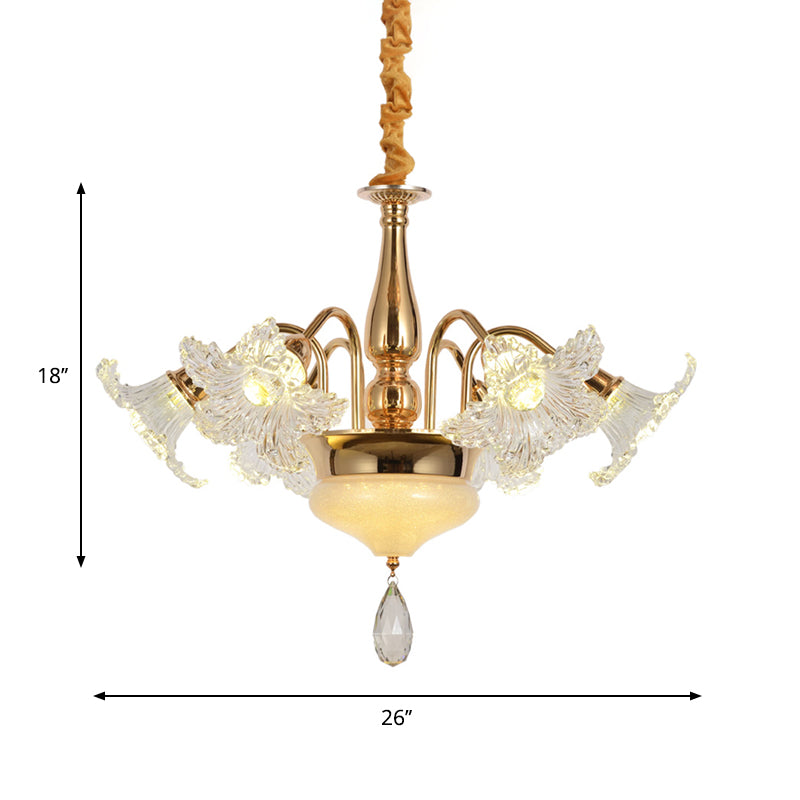 Goud 7/10 lampen plafondlicht modern helder kristal bloemen tint scrolls hangende kroonluchter