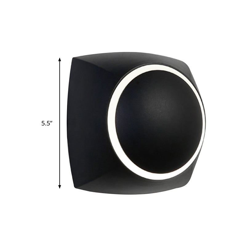 Rotation Squared Metallic Mur Murce Minimalisme LED Mur blanc LED MUR MURD dans un éclairage chaud / blanc