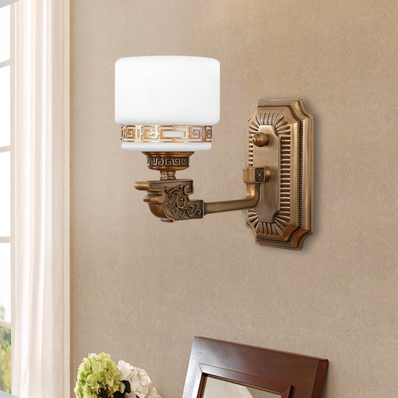 Idea di illuminazione a parete in ottone vintage di vetro in ottone vintage a 1 testa con braccio ad angolo retto