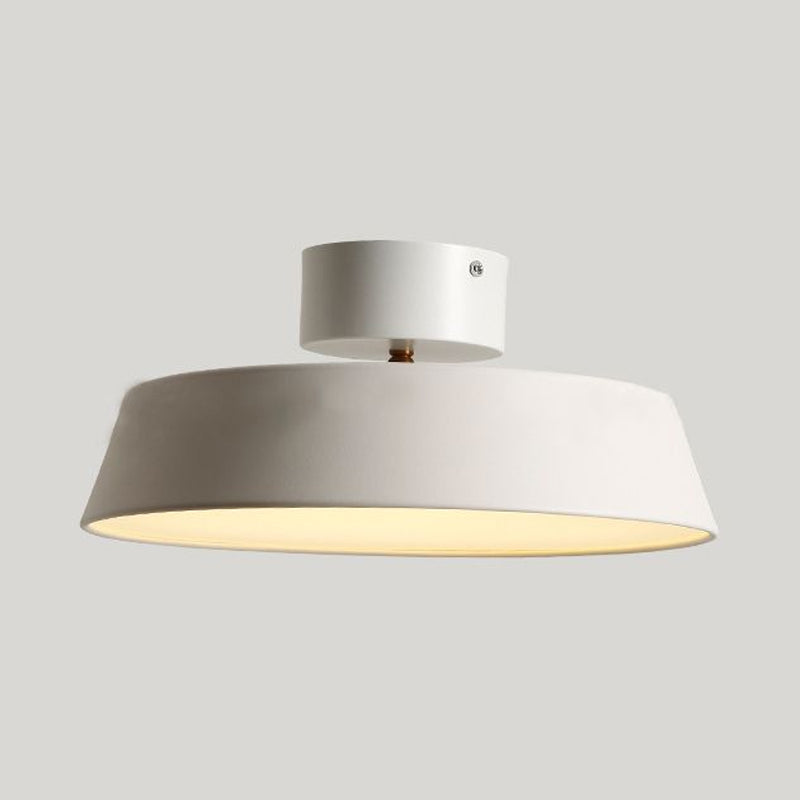 Contemporary Barn Semi Mount Lighting 1 Light Metal Rotatable Ceiling Light Fixture with Acrylic Diffuser in White/Green