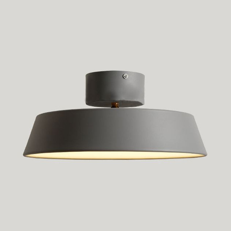 Contemporary Barn Semi Mount Lighting 1 Light Metal Rotatable Ceiling Light Fixture with Acrylic Diffuser in White/Green