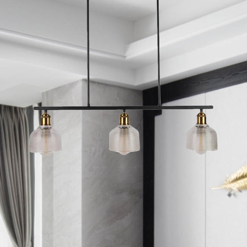 Illuminazione a ciondolo a 3 luci nere industriale rosso/giallo/blu lampada isola di isola